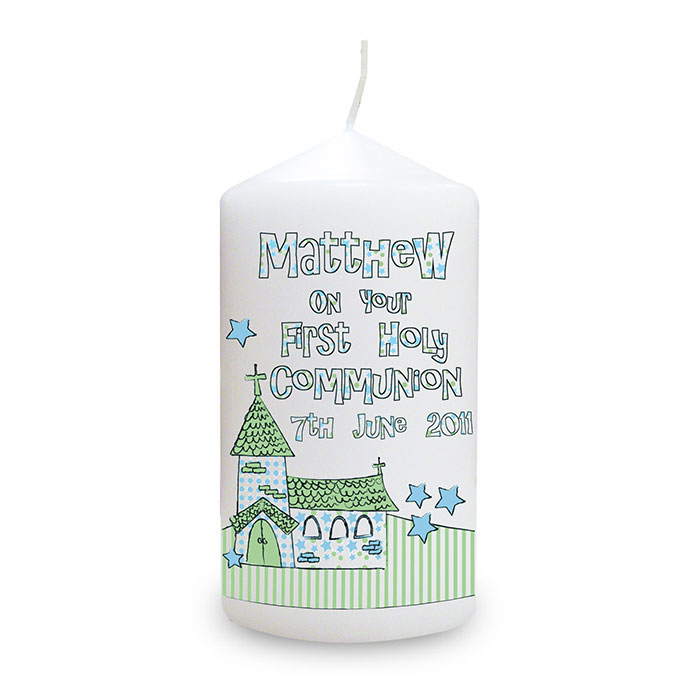 Church Personalised 1st Holy Communion Candle Boy Girl