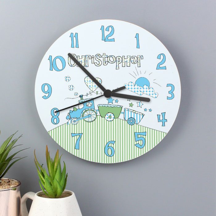 Whimsical Train Personalised Clock