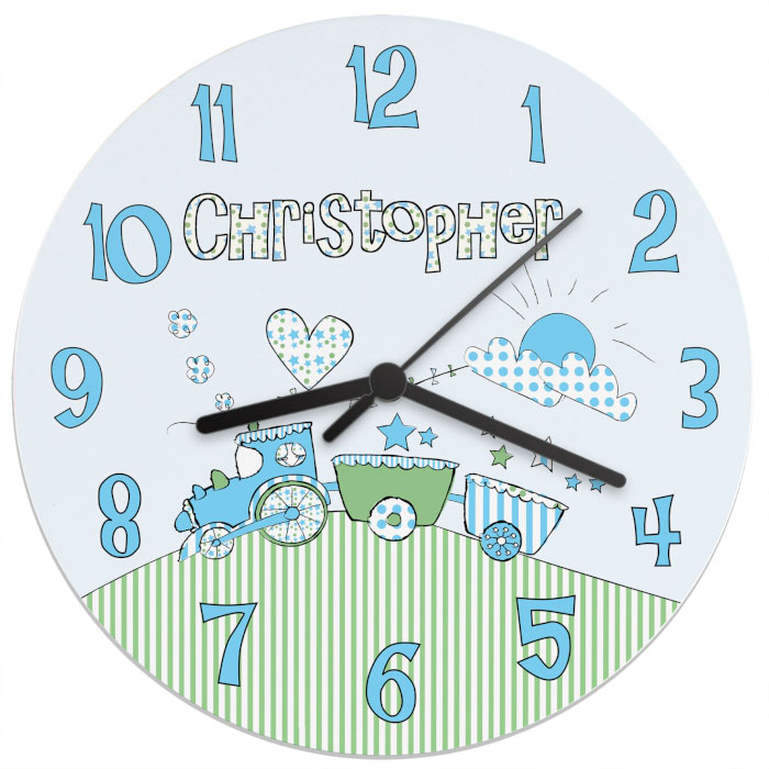 Whimsical Train Personalised Clock