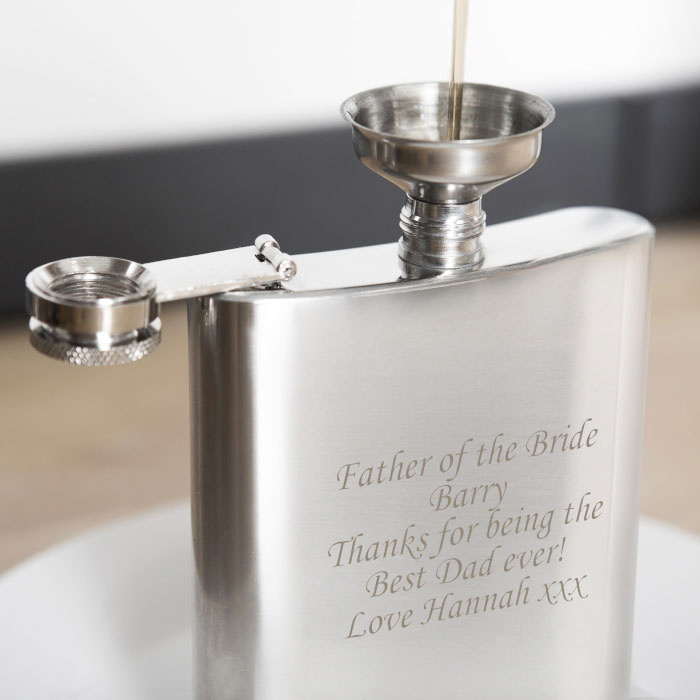 Boxed Engraved Stainless Steel Hipflask