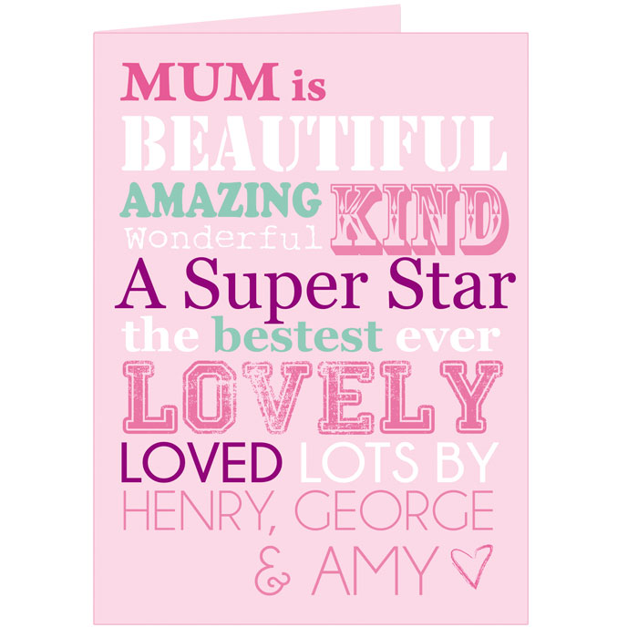 She Is Personalised Card Free Delivery