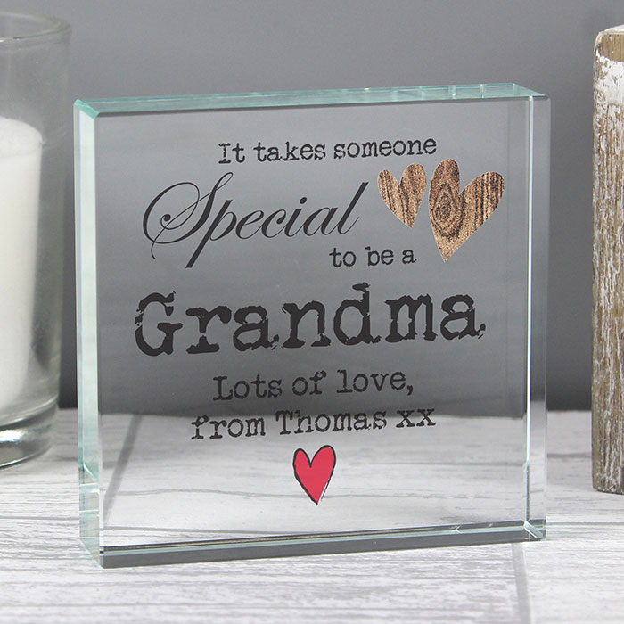 Someone Special Personalised Crystal Token Mummy Gran etc