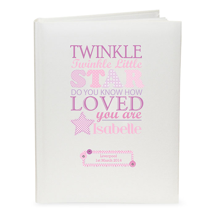Twinkle Twinkle Girls Personalised Photo Album Interleaved
