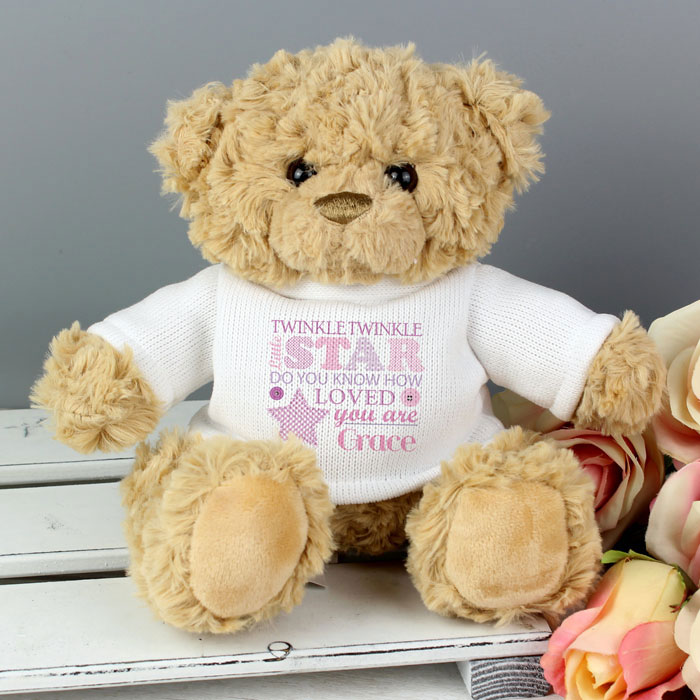 Twinkle Twinkle Girls Teddy With Personalised Jumper