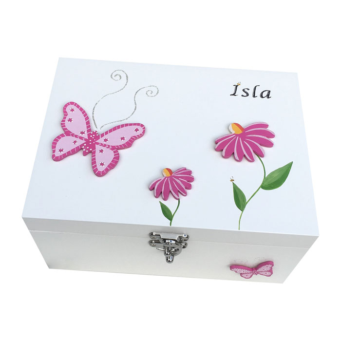 Butterfly and Daisies Personalised Keepsake Box