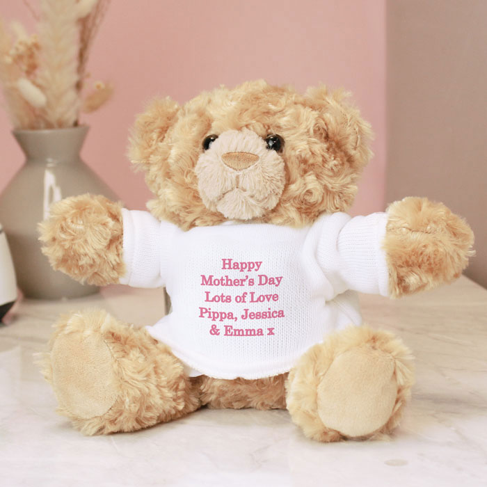 Teddy Personalised Message Bear Pink or Blue