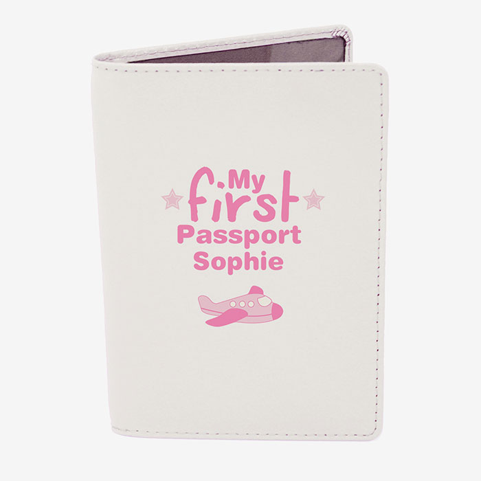 Personalised Leather My First Passport Holder