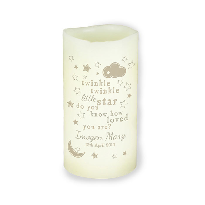 Personalised Twinkle Twinkle LED Candle Baby Night Light