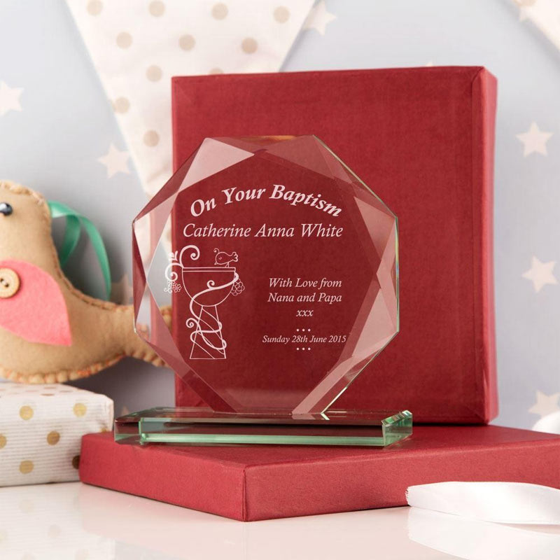 Personalised On Your Baptism Cut Glass Award