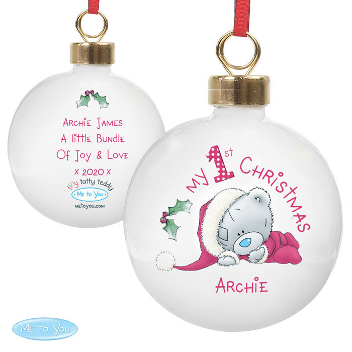Me To You My 1st Christmas Personalised Bauble