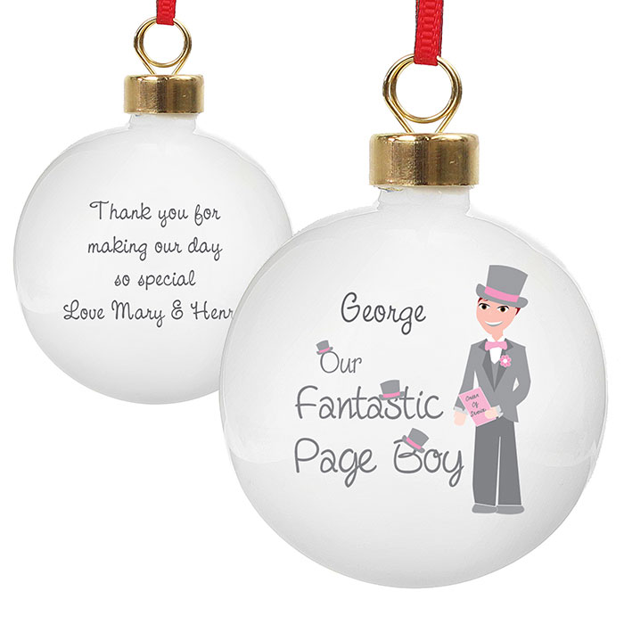 Personalised Our Fantastic Page Boy Bauble