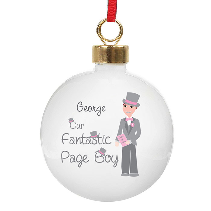 Personalised Our Fantastic Page Boy Bauble