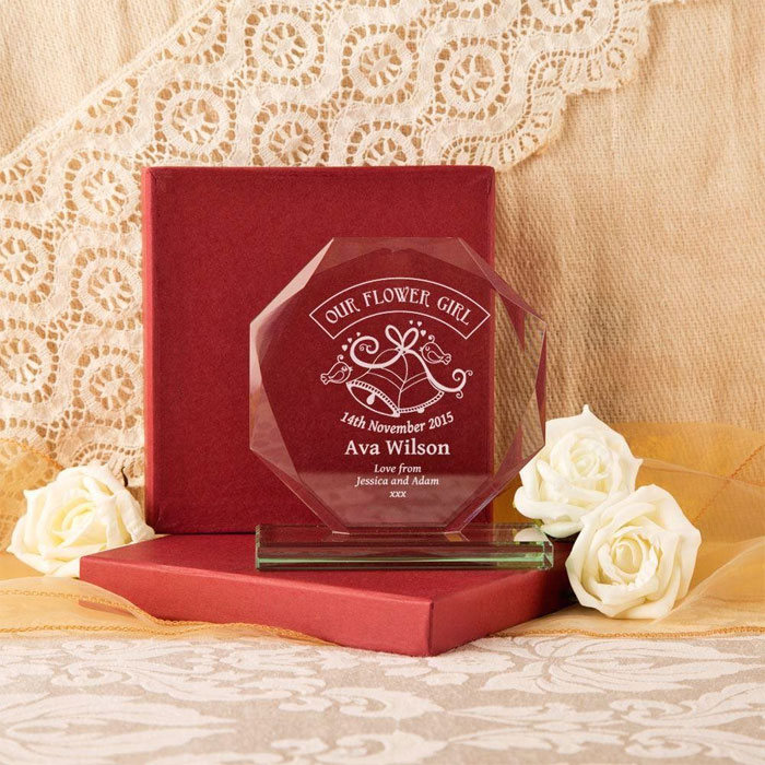Engraved Our Flower Girl Cut Glass Presentation Gift