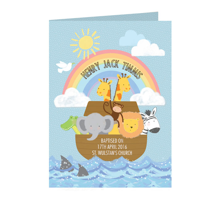 Personalised Noahs Ark Card Exclusive Free Delivery