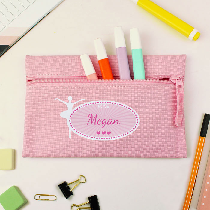 Personalised Pink Ballerina Pencil Case