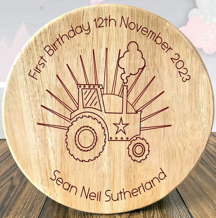 Boys First Birthday Personalised Tractor Stool