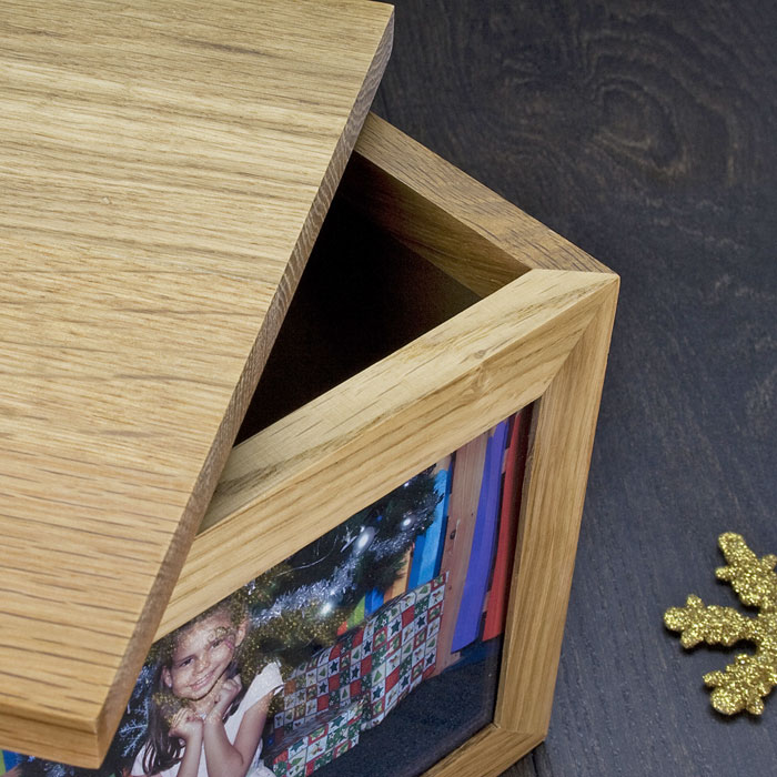 Solid Oak Personalised My First Christmas Photo Memory Box