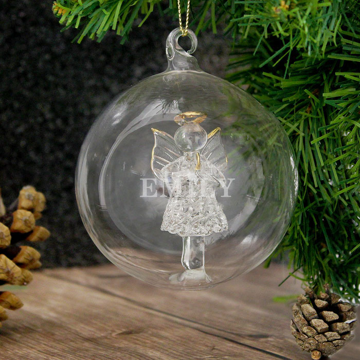 Personalised Glass Angel Bauble Name Only