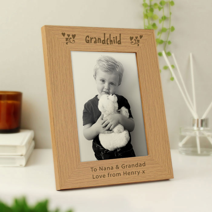 Personalised 5 x 7 Inch Grandchild Wooden Photo Frame