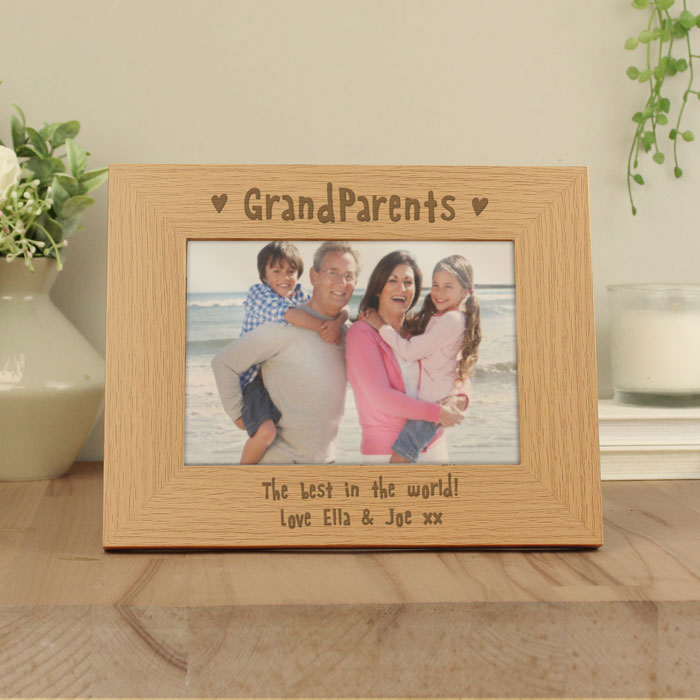 Personalised 5 x 7 Inch Grandparents Wooden Photo Frame