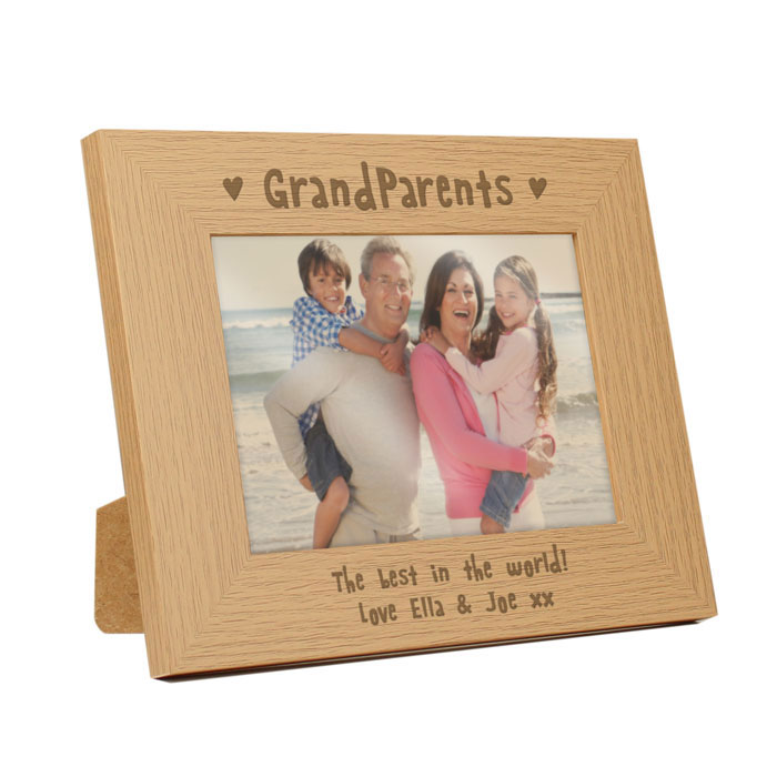Personalised 5 x 7 Inch Grandparents Wooden Photo Frame