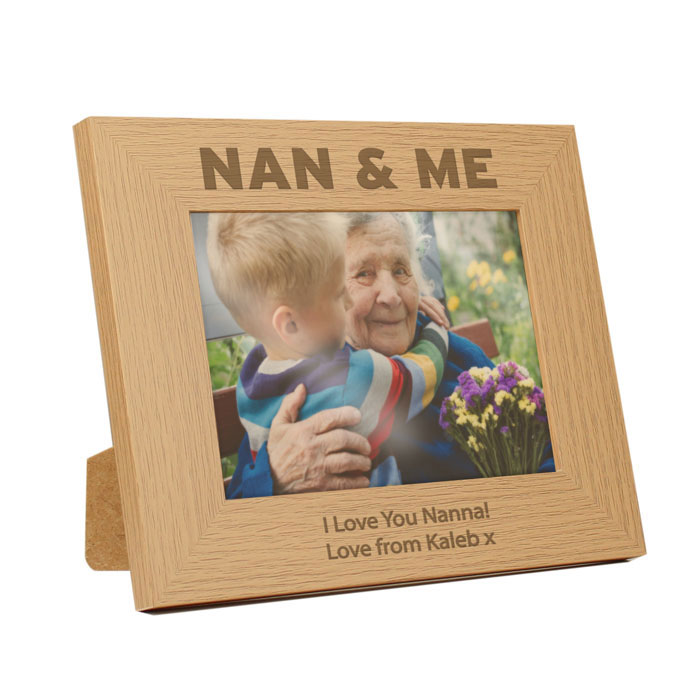 Personalised Nan and Me 5x7 Inch Wooden Photo Frame