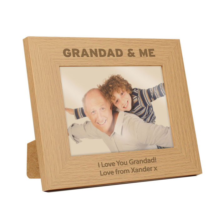 Personalised Grandad and Me 5x7 Inch Wooden Photo Frame