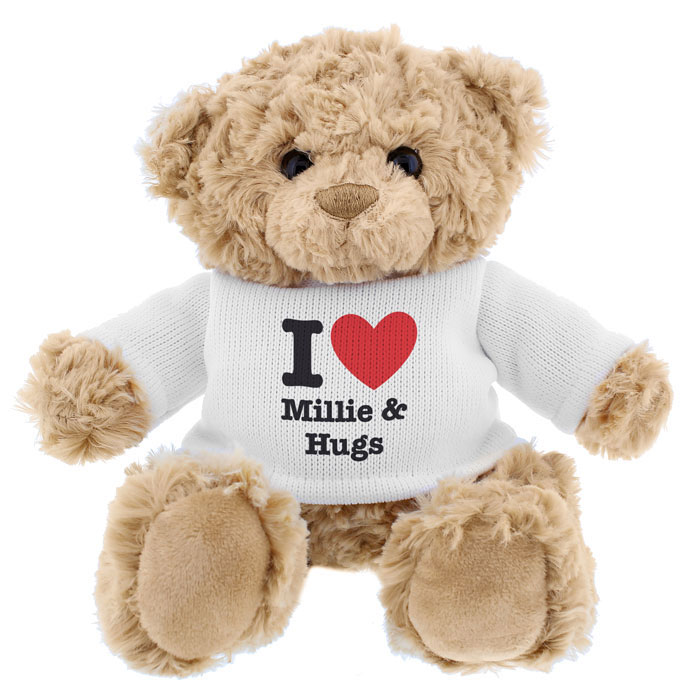 Teddy Bear With Personalised I Heart T Shirt