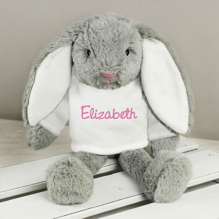 Personalised Pink Name Bunny Girls Easter Gift