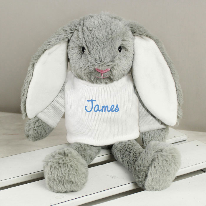 Personalised Blue Name Bunny Boys Easter Gift