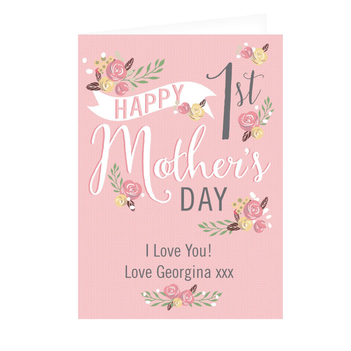 Personalised Floral 1st Mothers Day Card Free Delivery
