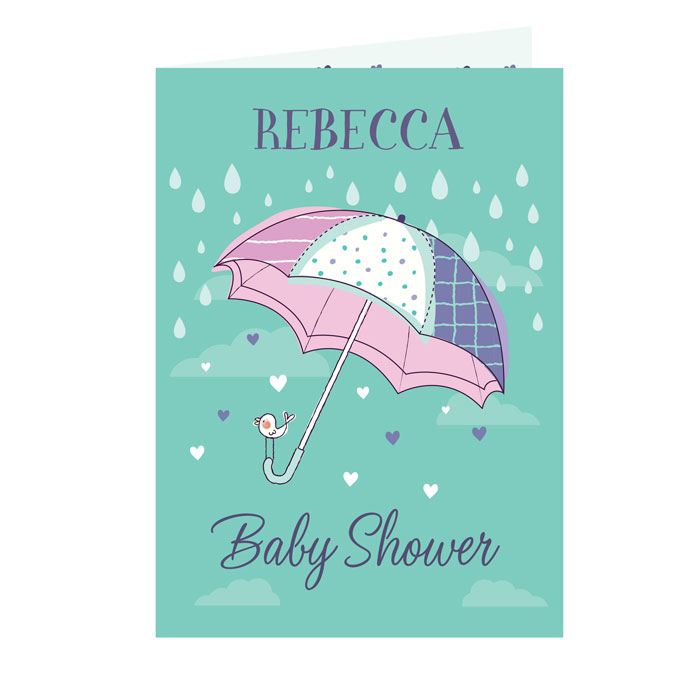 Personalised Baby Shower Umbrella Card Free Delivery