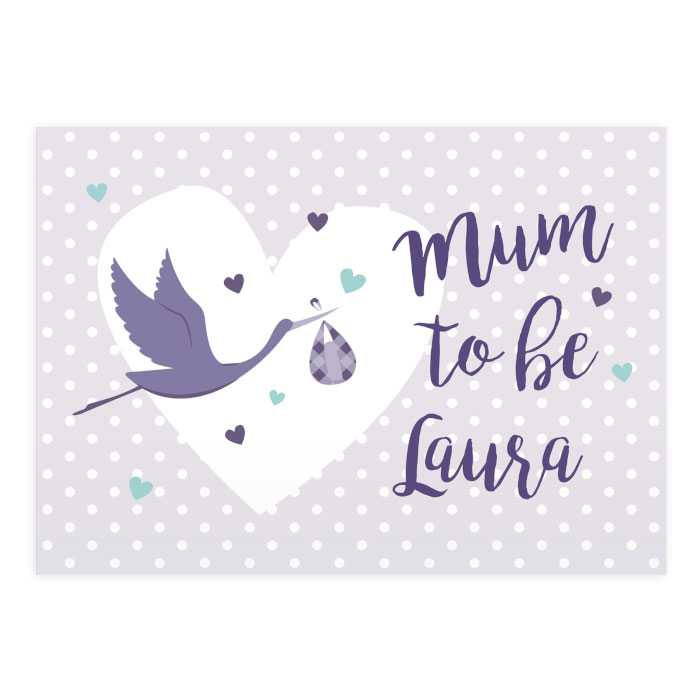 Personalised Mum to Be Stork Card Free Delivery