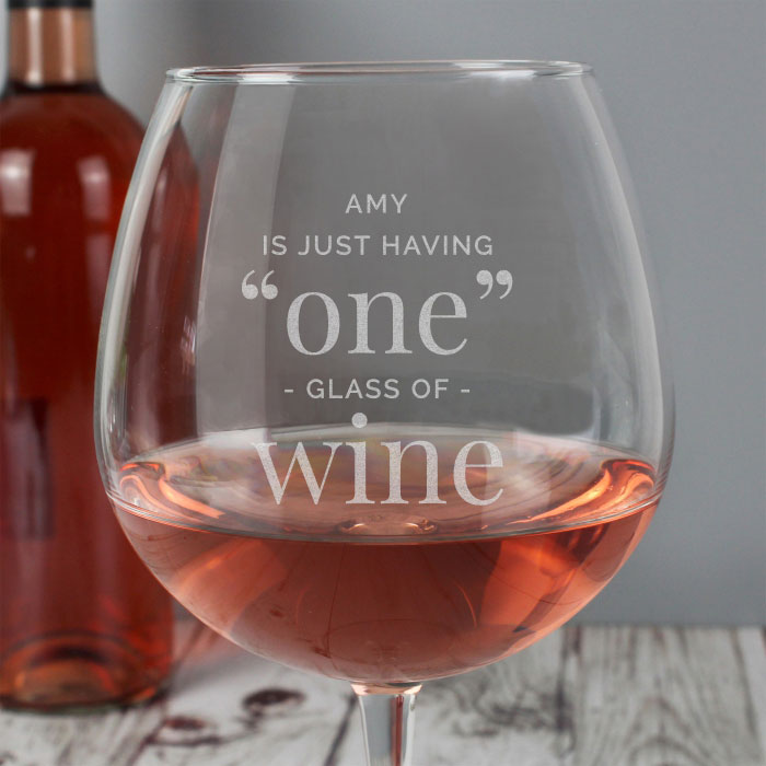 Personalised One Glass Whole Bottle of Wine Glass
