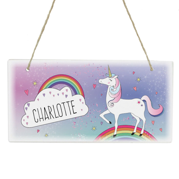Personalised Unicorn Wooden Room Sign
