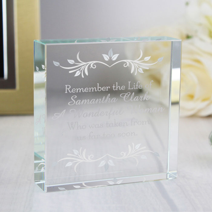 Personalised Sentiments Large Crystal Remembrance Token