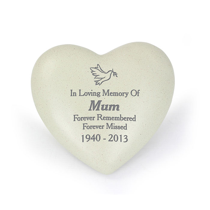 Personalised Dove Heart Memorial Ornament