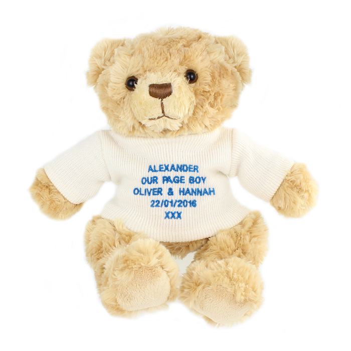 Personalised Page Boy Teddy Bear Thank You Gift