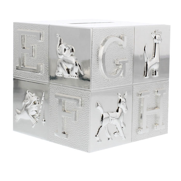 Engraved Silver Plated ABC Money Box