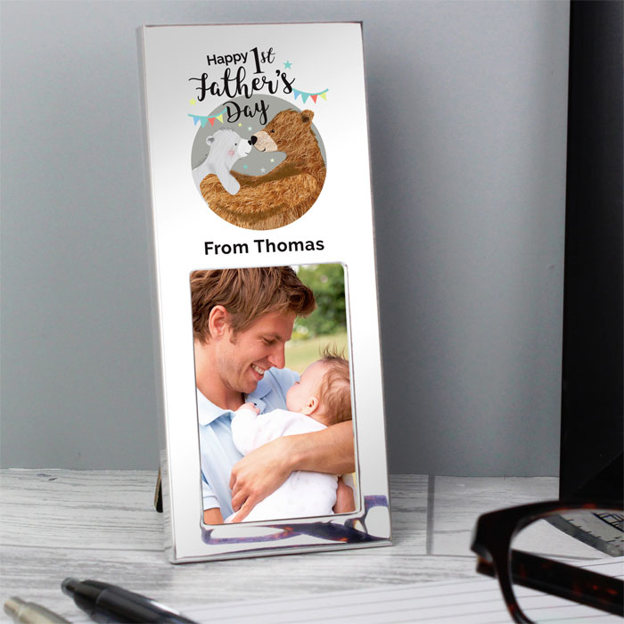 Personalised 1st Fathers Day Daddy Bear 2x3 Inch Frame