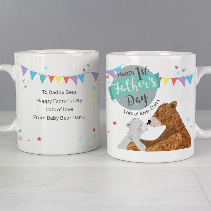 Personalised 1st Fathers Day Daddy Bear Ceramic Mug