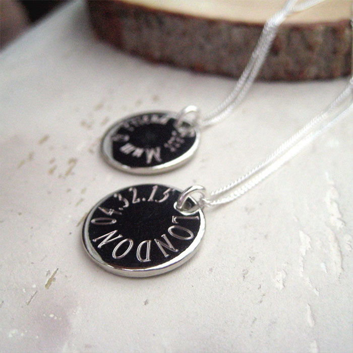 Personalised Silver Plated Edge Necklace