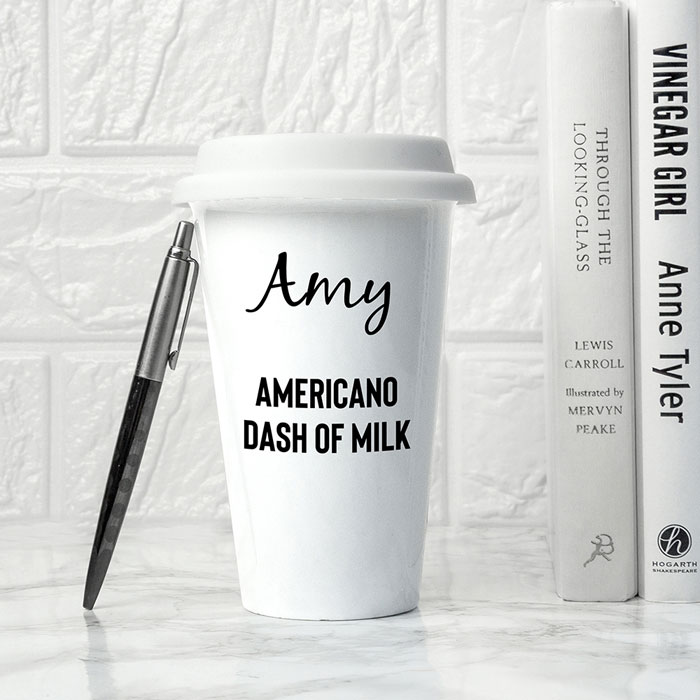 Personalised Name and Order Travel Coffee Mug