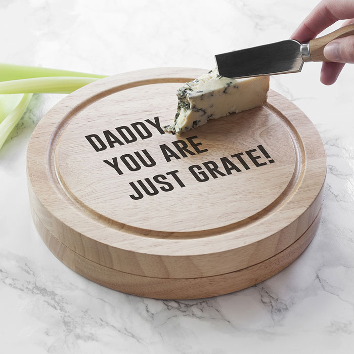 Personalised Cheese Lover Round Board Set & Knives