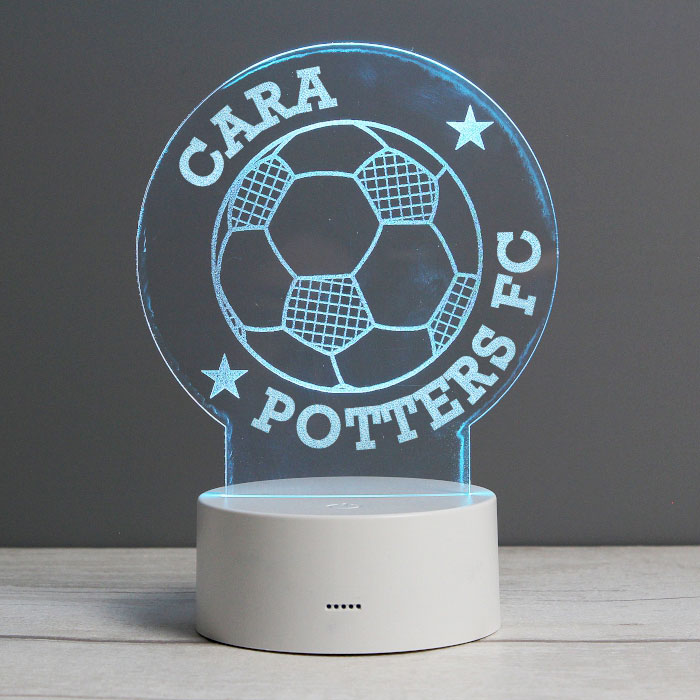 Personalised Football LED Colour Changing Night Light