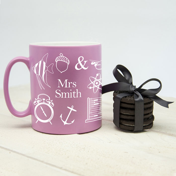 A is for Amazing Teacher Matte Coloured Personalised Mug
