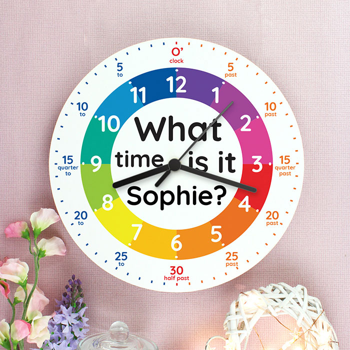 Personalised What Time Is It Wooden Clock