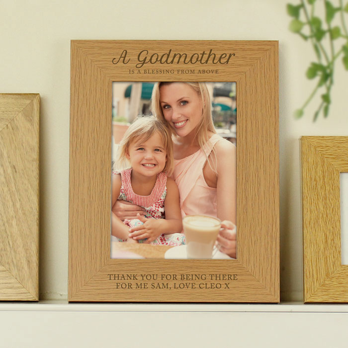 Personalised Godmother Wooden 5x7 Inch Photo Frame