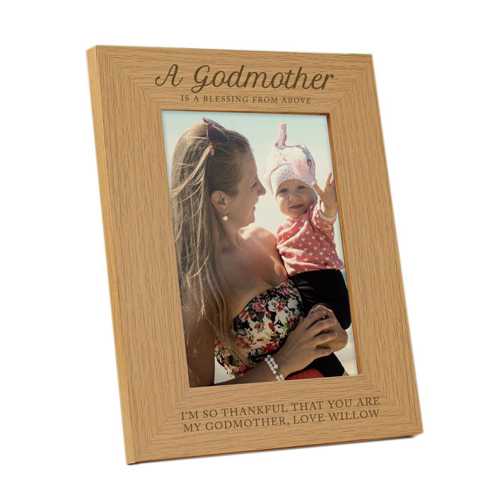 Personalised Godmother Wooden 5x7 Inch Photo Frame