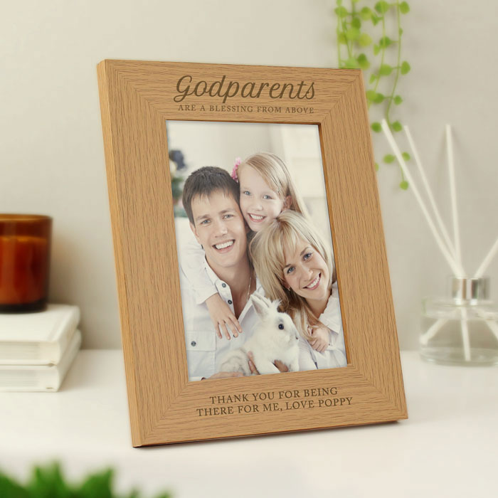Personalised Godparents 5x7 Inch Wooden Photo Frame